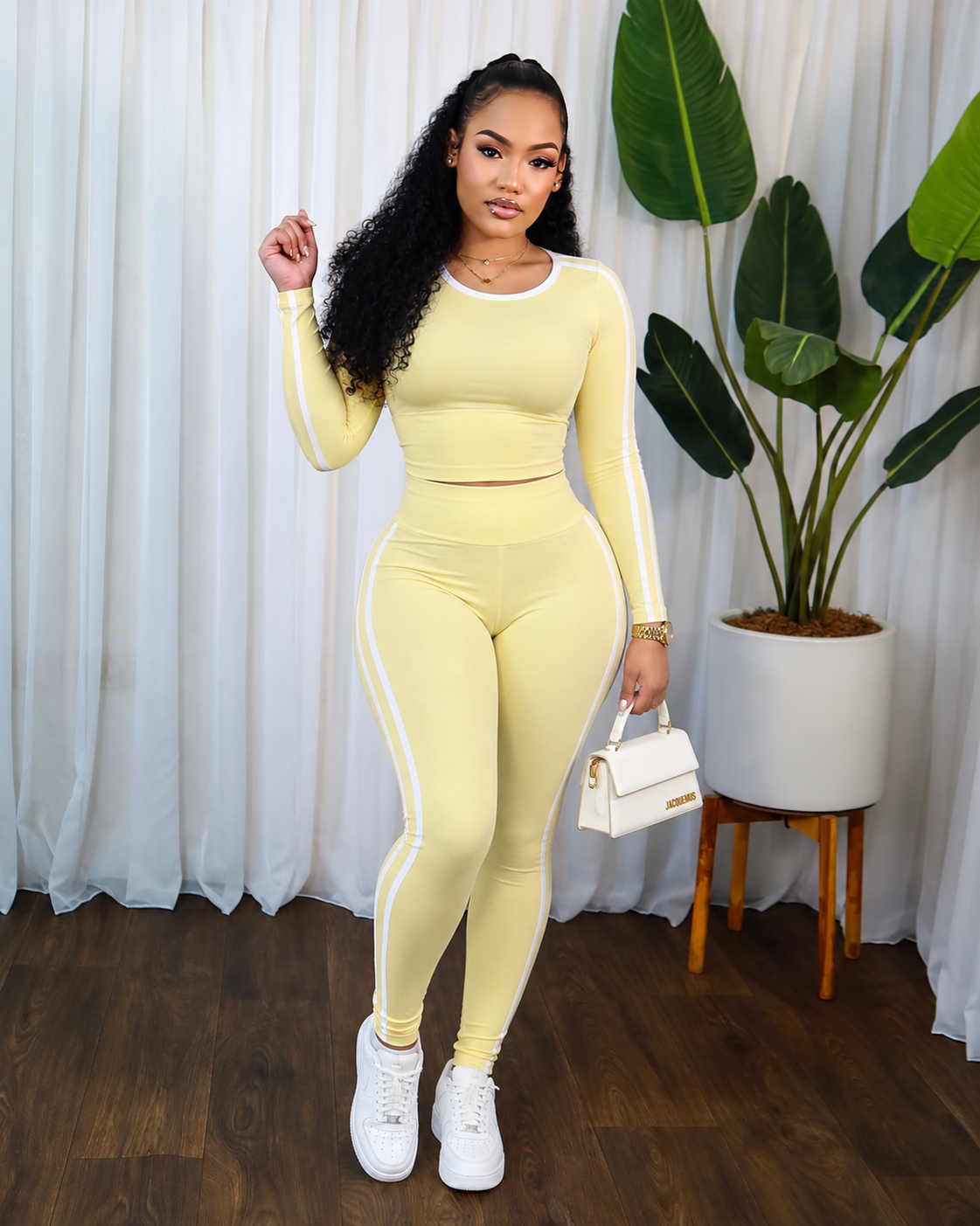 SEAMLESS SIDE STRIPES LEGGINGS SET
