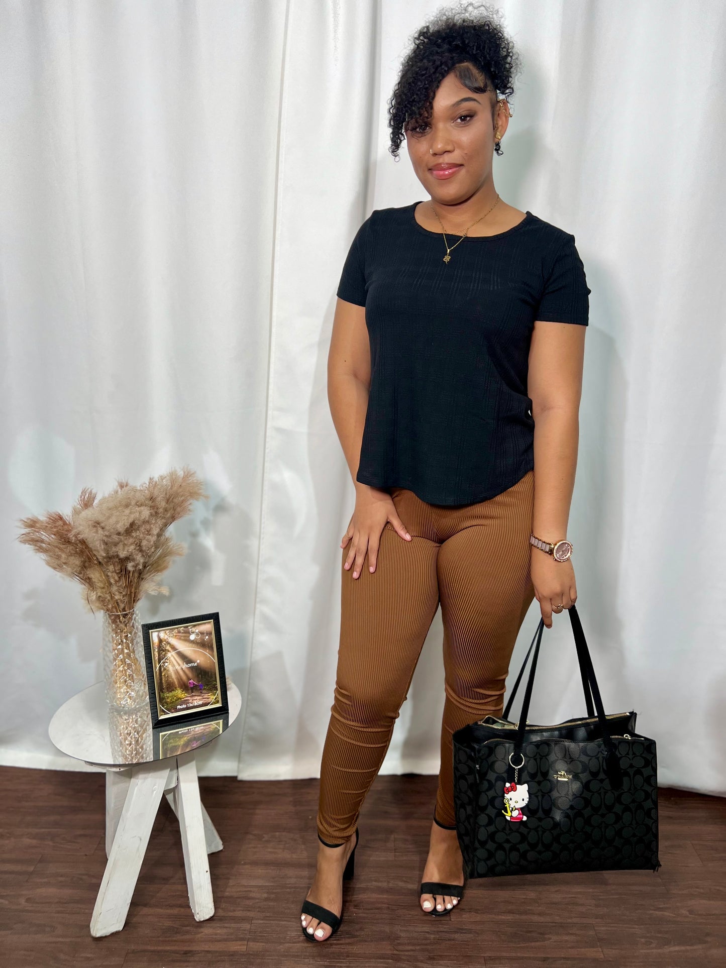 Ribbed high waist leggings