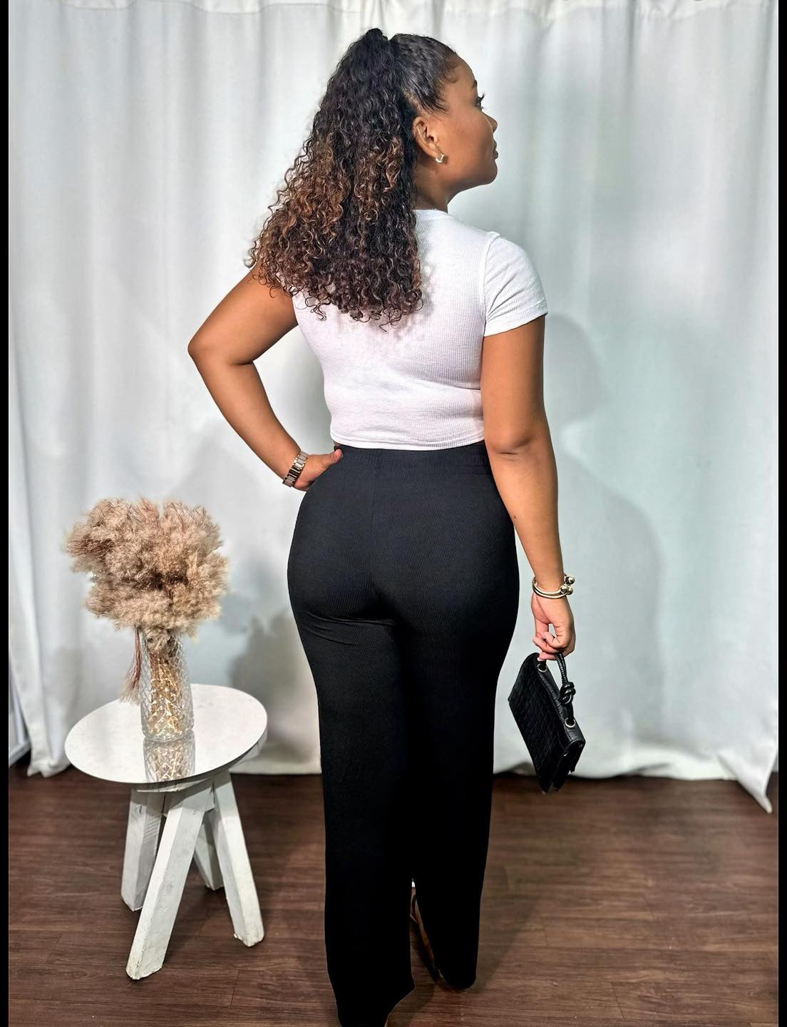 ELASTIC WAIST GAUCHO (WIDE LEG PANTS)