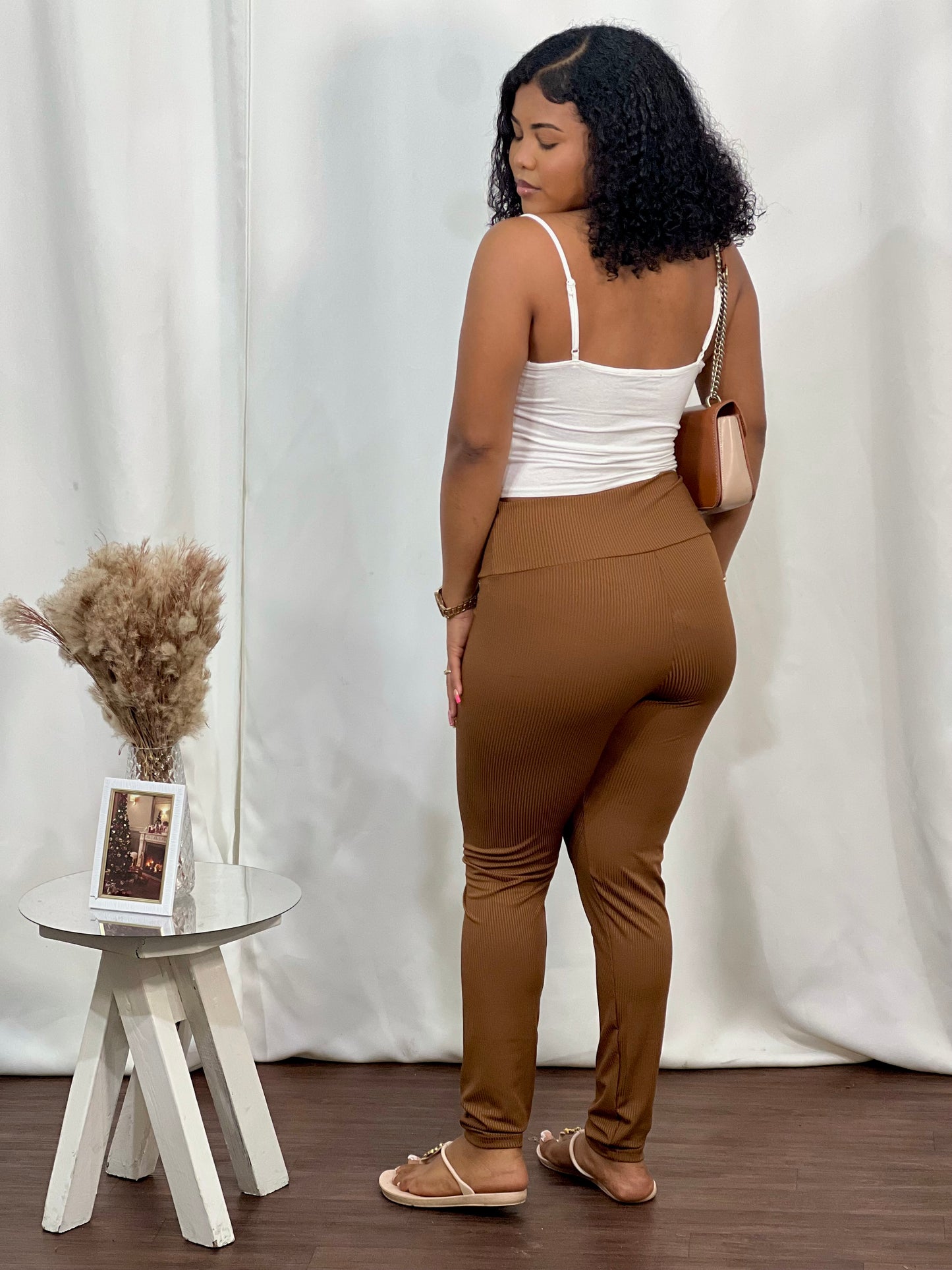 Ribbed high waist leggings