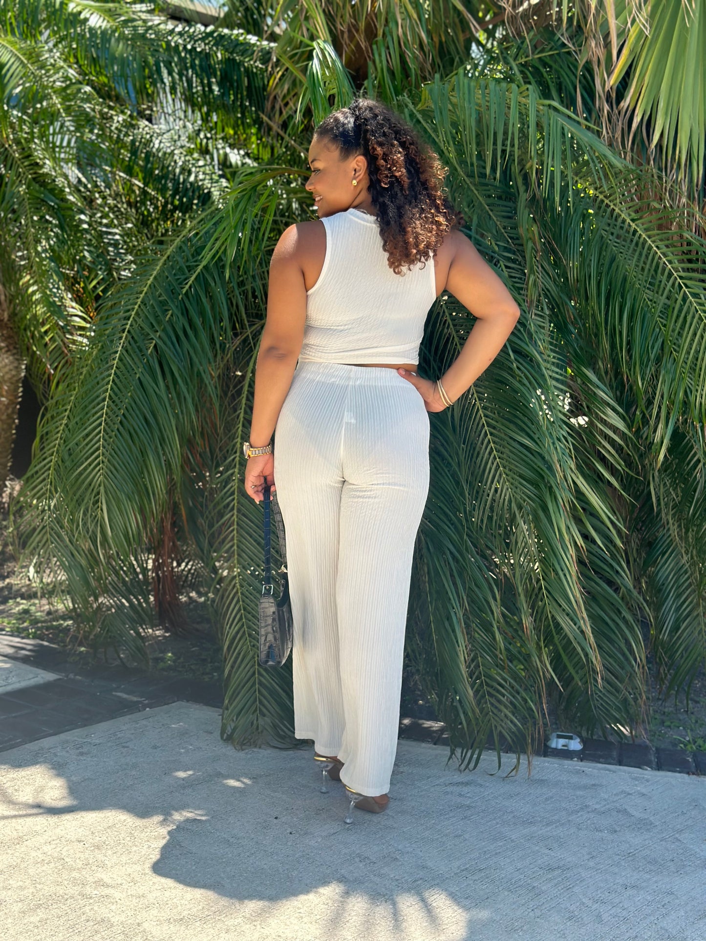 2 PC CRINKLE PANTS SET