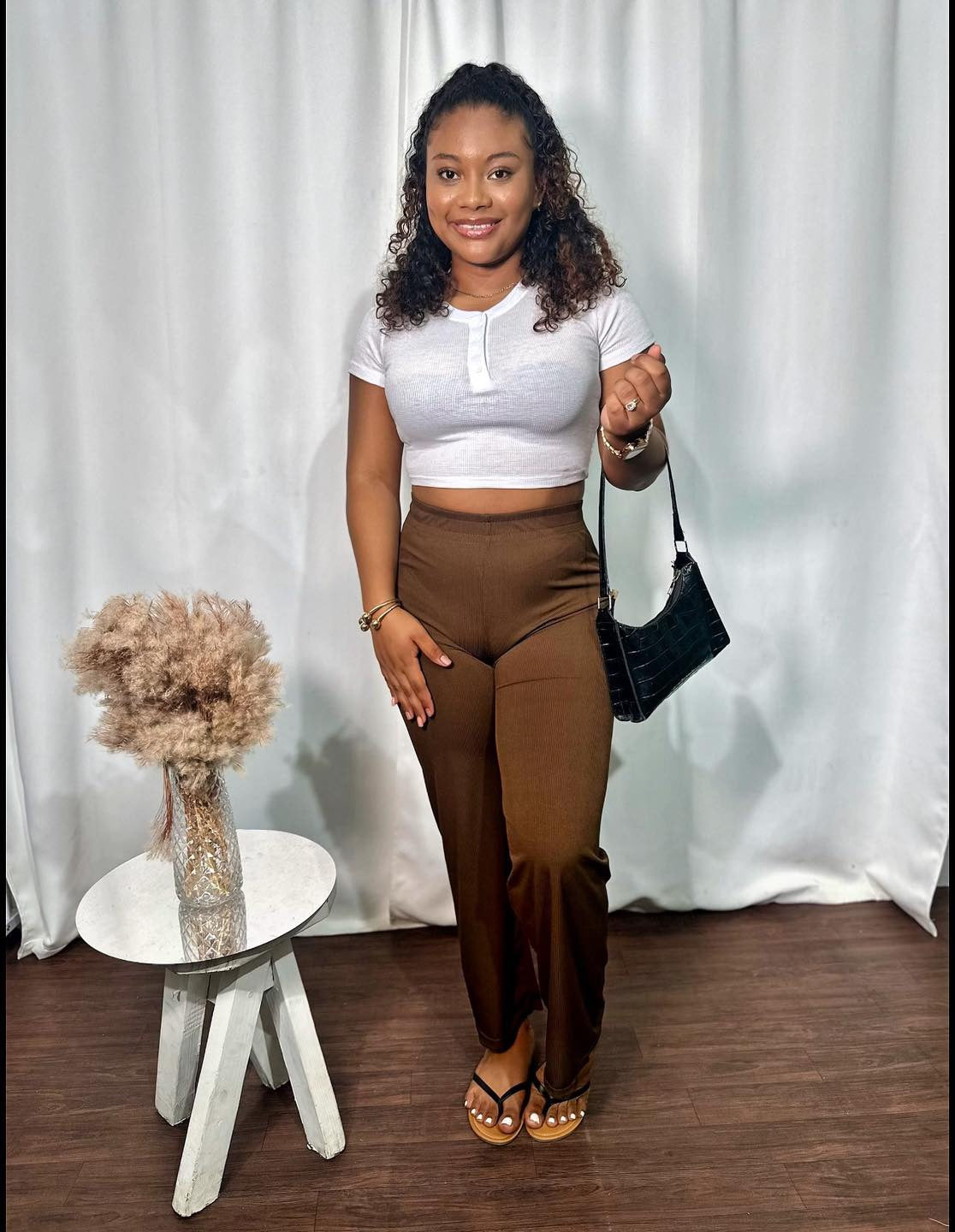 ELASTIC WAIST GAUCHO (WIDE LEG PANTS)