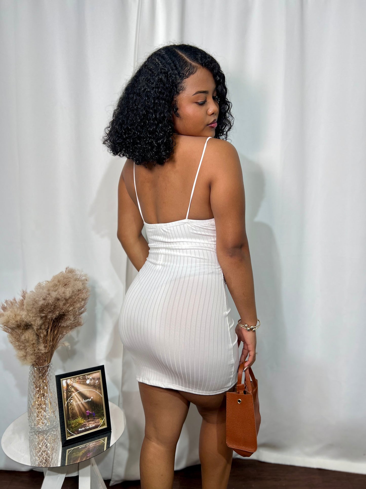 EYELASH LACE TRIM FLIRTY MINI DRESS