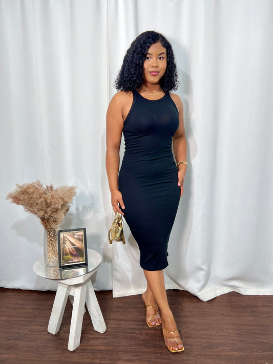 RACERBACK CREW NECK MIDI DRESS