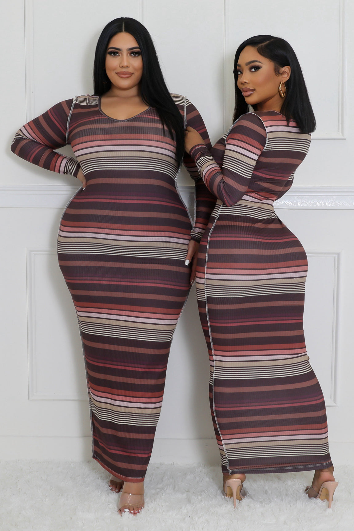 MULTI STRIPE MAXI DRESS