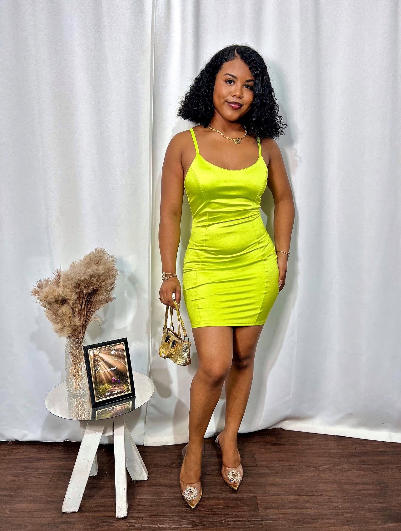 SATIN CAMI MINI DRESS