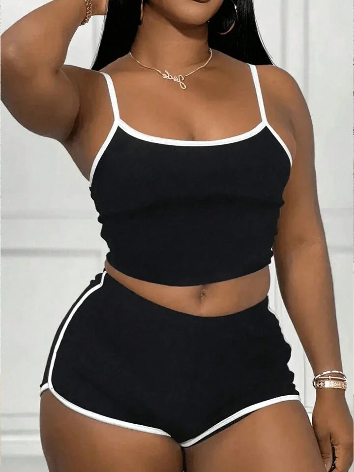 DOLPHIN CAMI CROP TOP SHORT SET