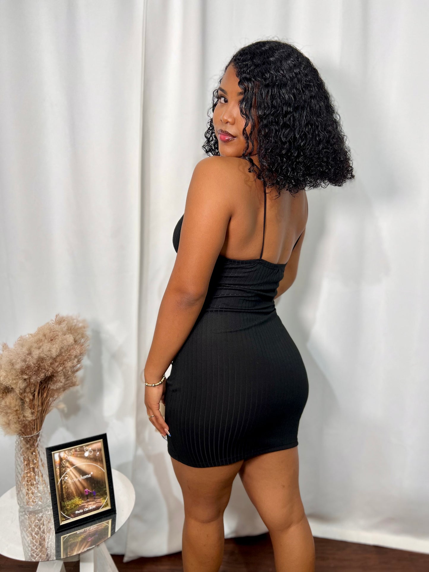 EYELASH LACE TRIM FLIRTY MINI DRESS