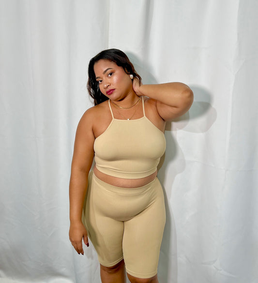 RIBBED TOP AND BOTTOM GYM SET