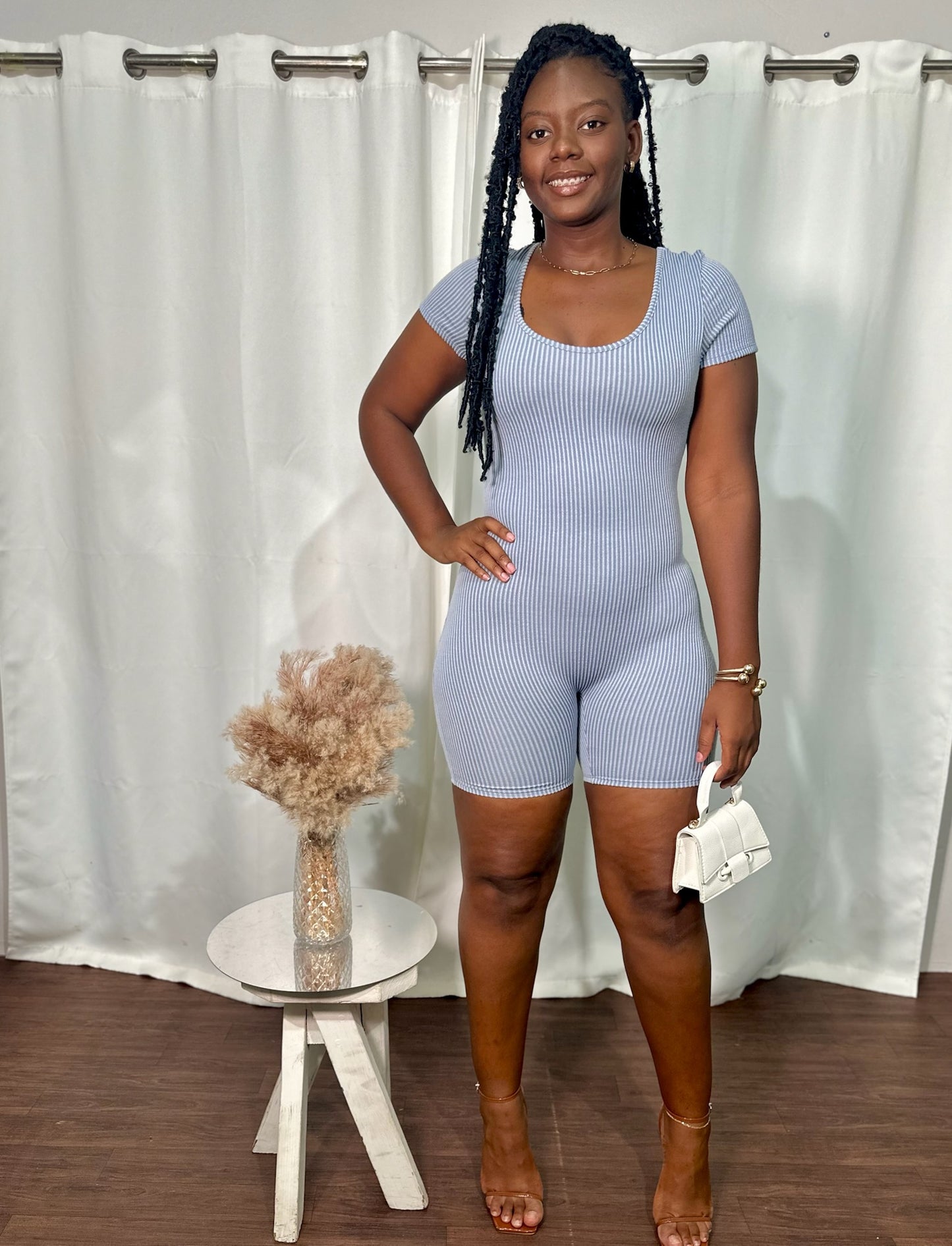 RIBBED MINI ROMPER