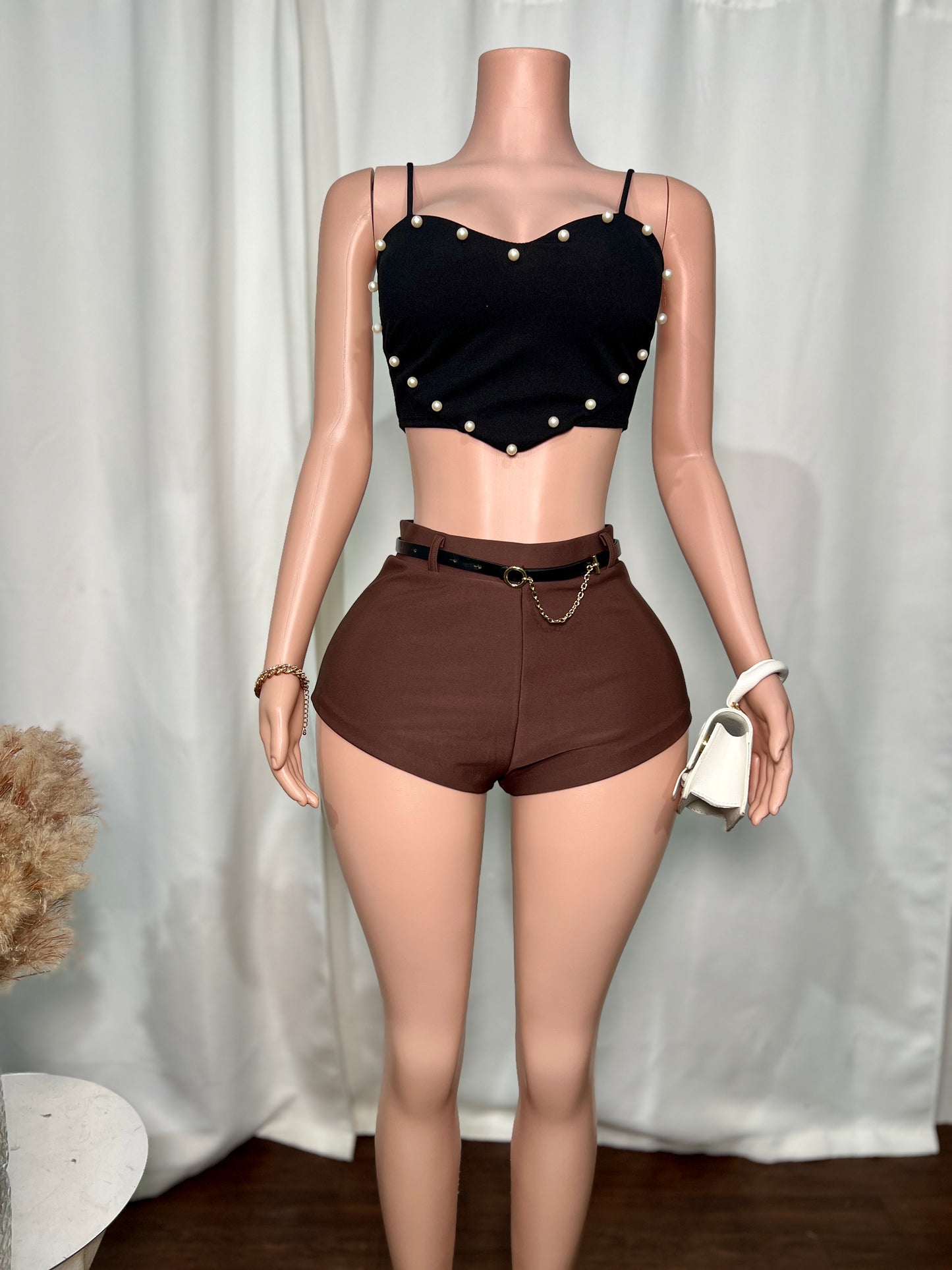 HEART PEARL BEADED TOP