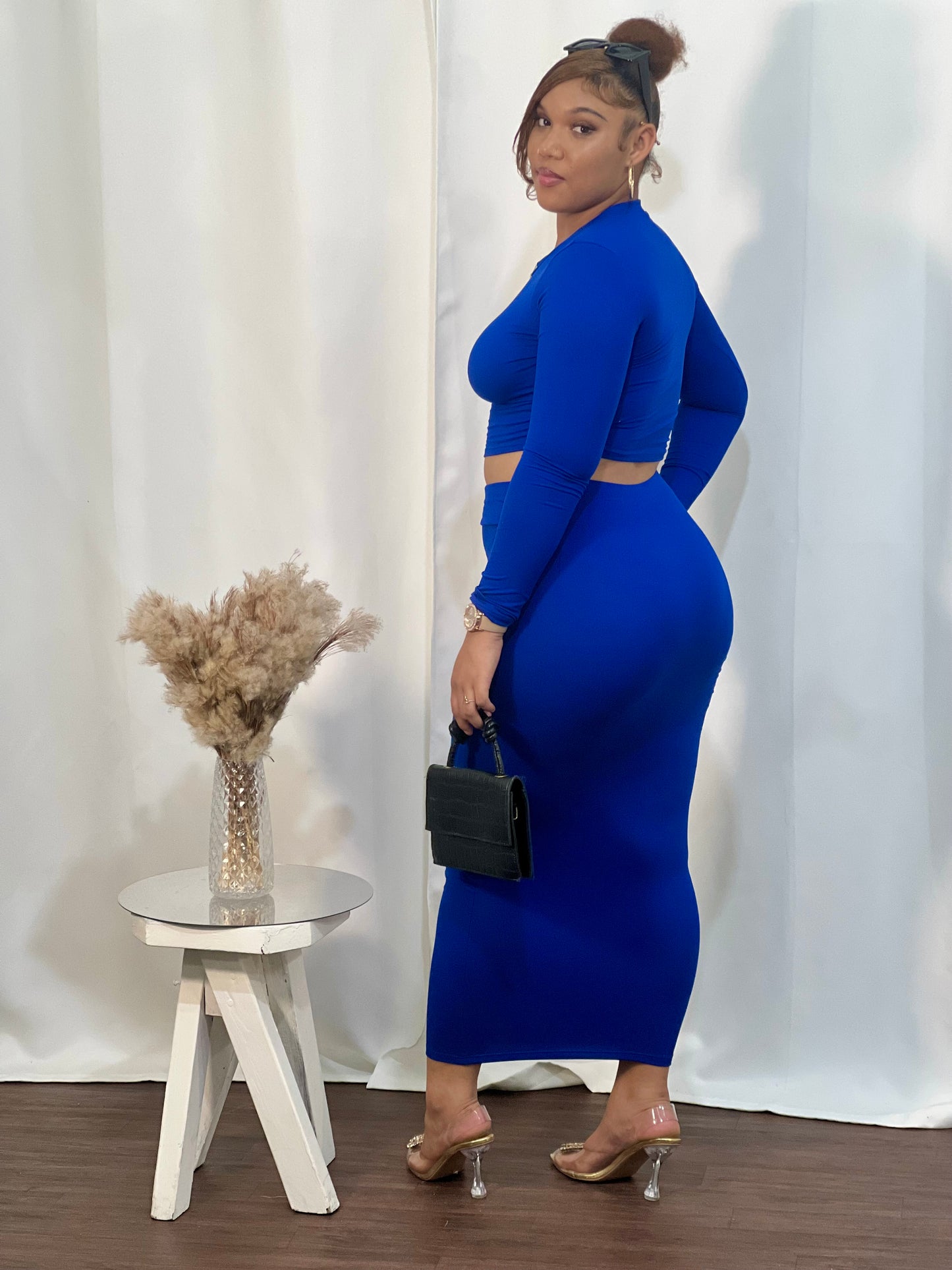 SUBURBAN LONG SLV 2PC SKIRT SET