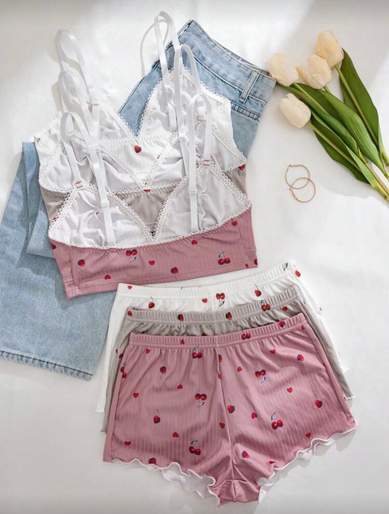 CHERRY PRINT LOUNGE WEAR