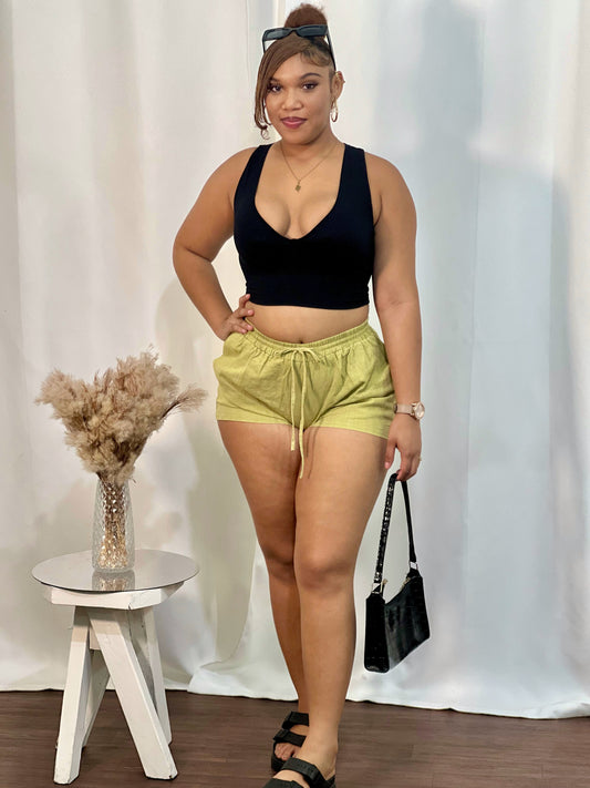 WALK IN THE PARK DRAWSTRING WAIST SHORTS