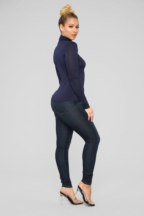 MOCK NECK LONG SLEEVE BLOUSE