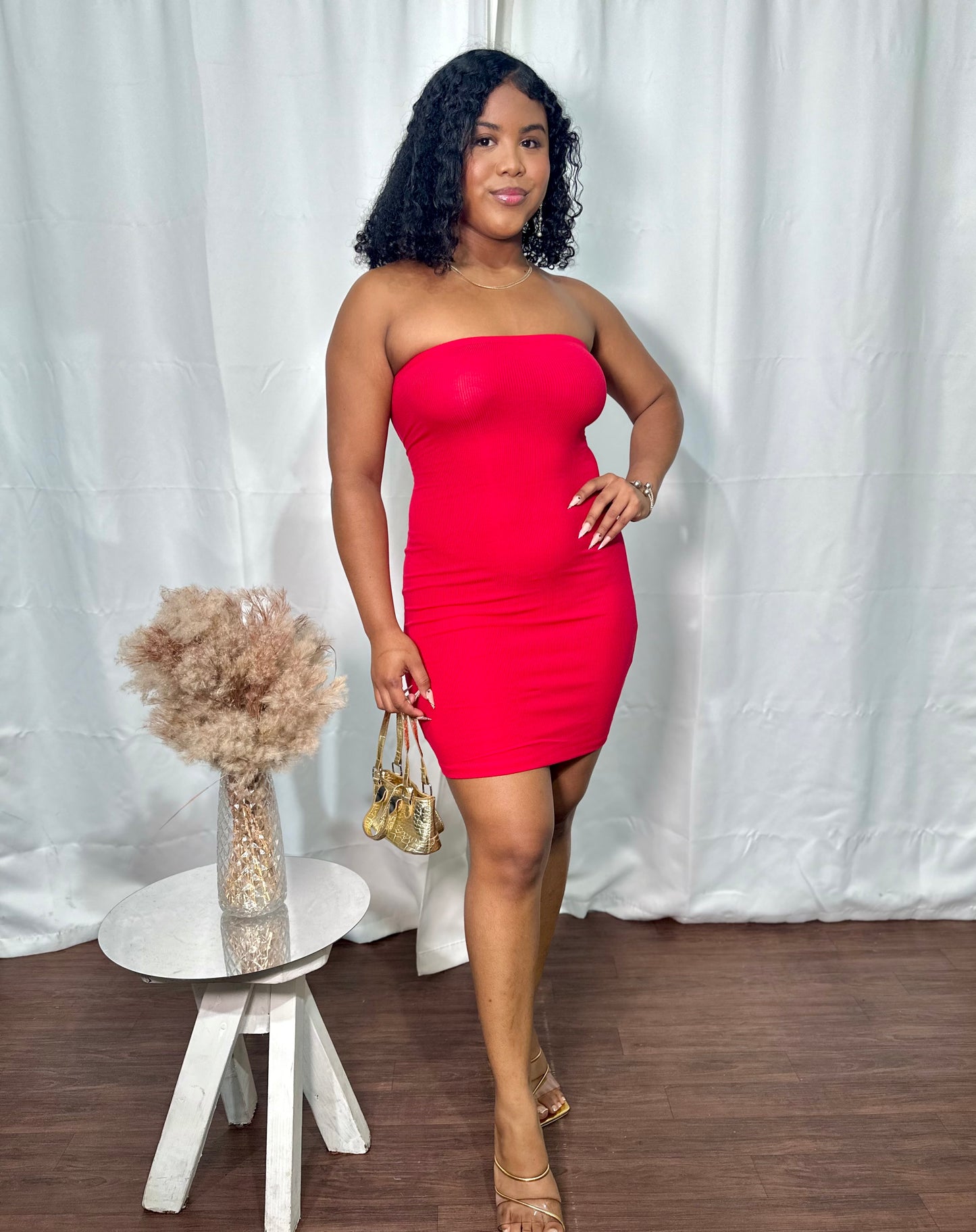 TUBE DRESS W CUTOUT BACK