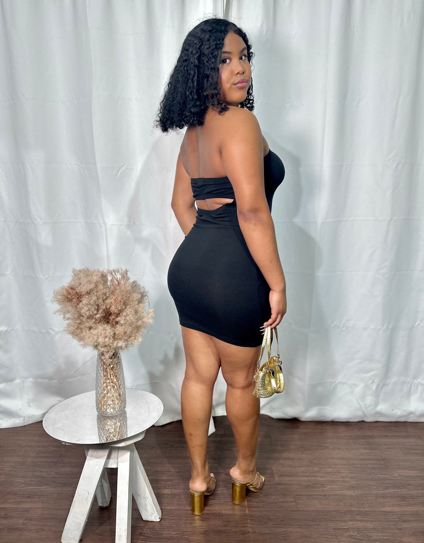 TUBE DRESS W CUTOUT BACK
