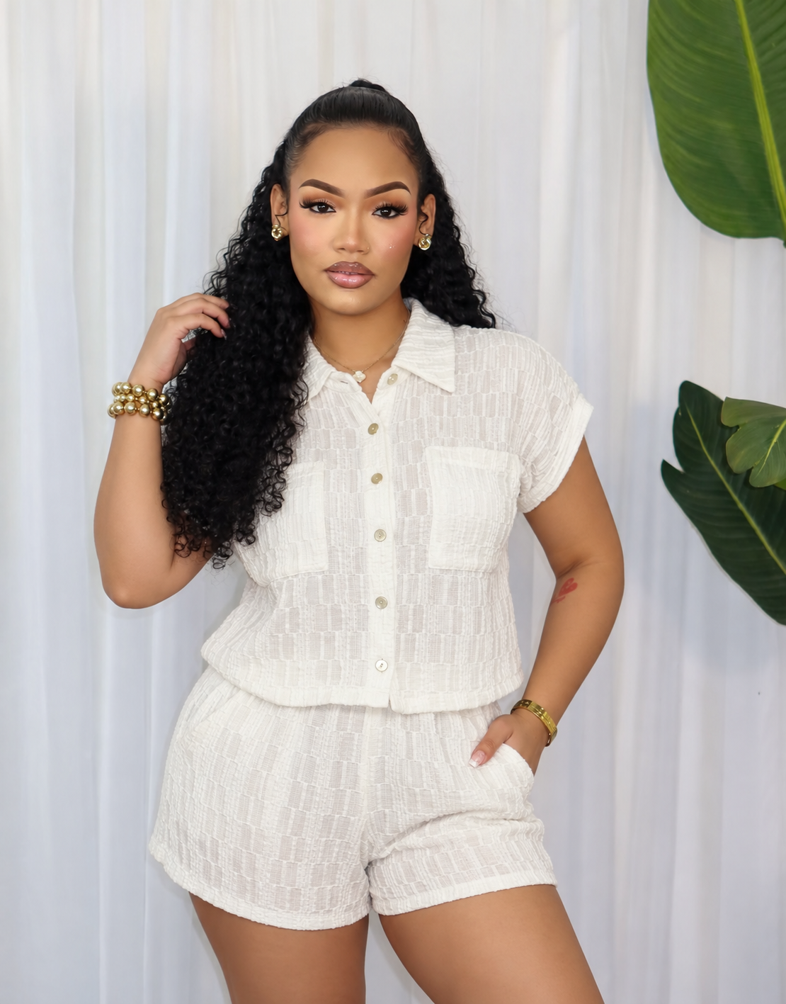 TEXTURED FRONT BUTTON SET