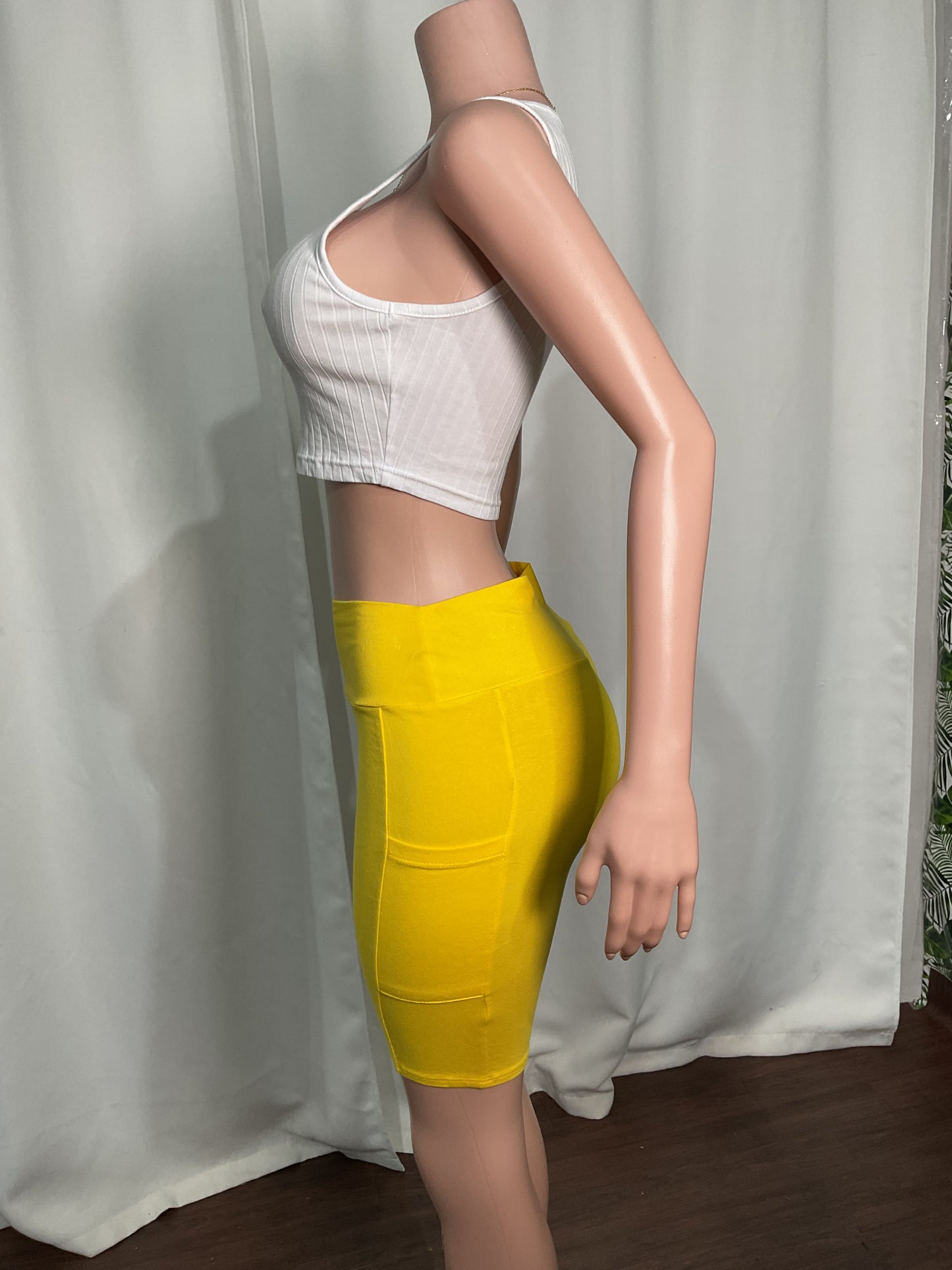 POCKET HIGH WAISTED BIKER SHORTS