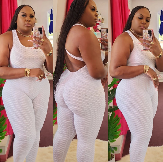 HONEY COMB BACKOUT JUMPSUIT