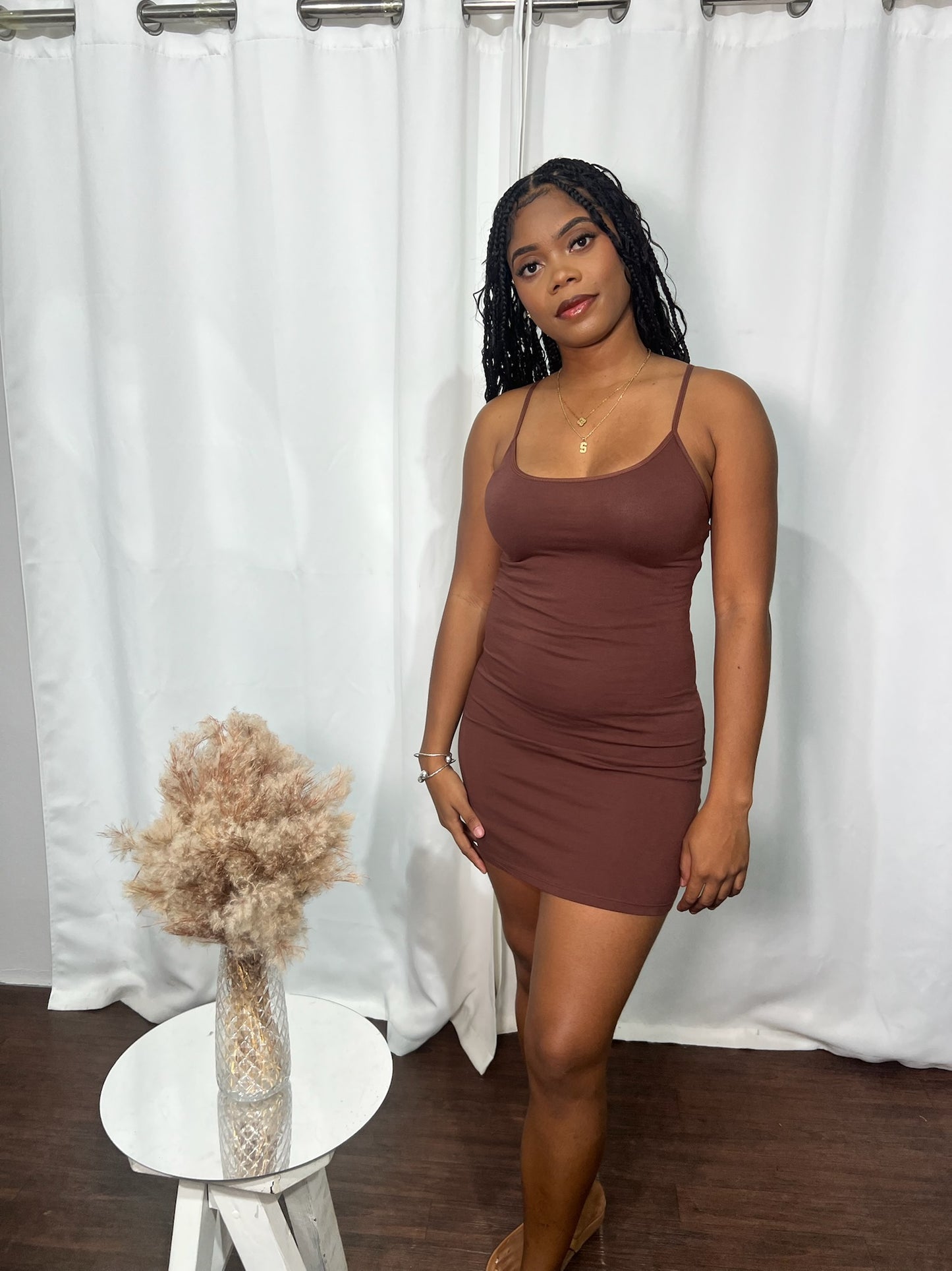 CAMI MINI DRESS W/ ADJUSTABLE STRAPS