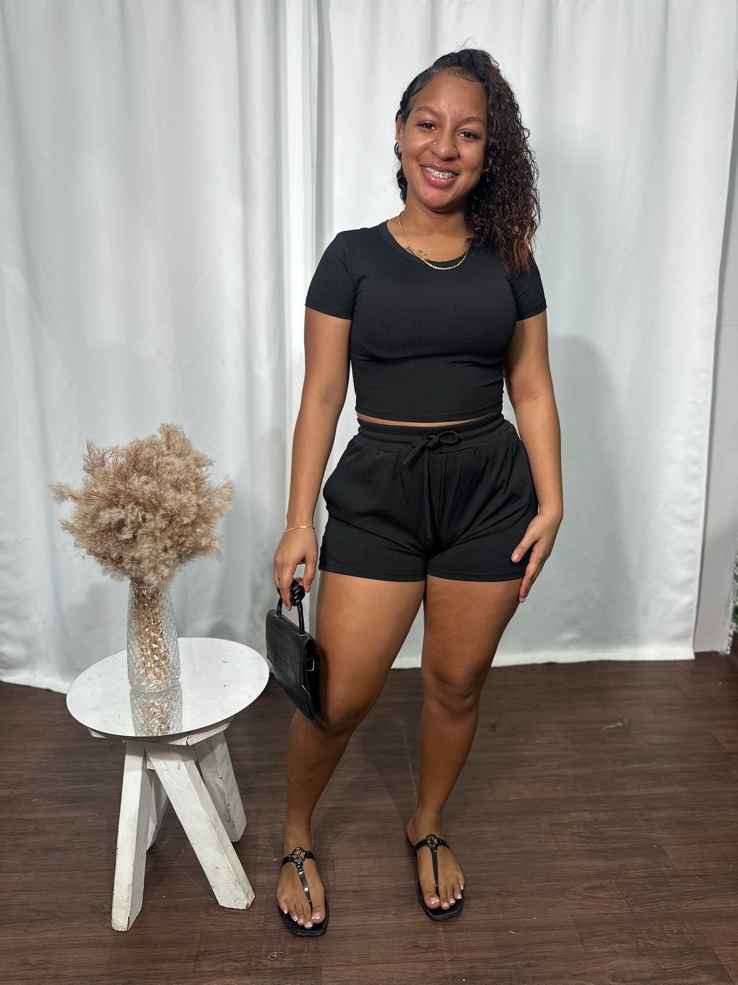 2 PC CROP TOP SHORTS