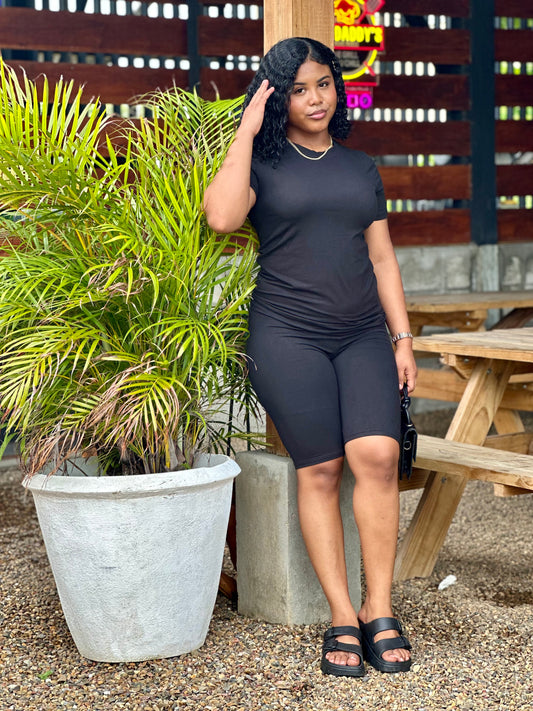2-PC TEE / BIKER SHORTS SET