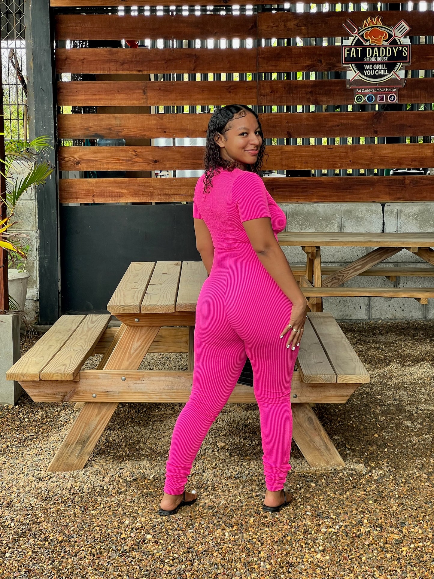 JUST A GIRL RIBBED JUMPSUIT