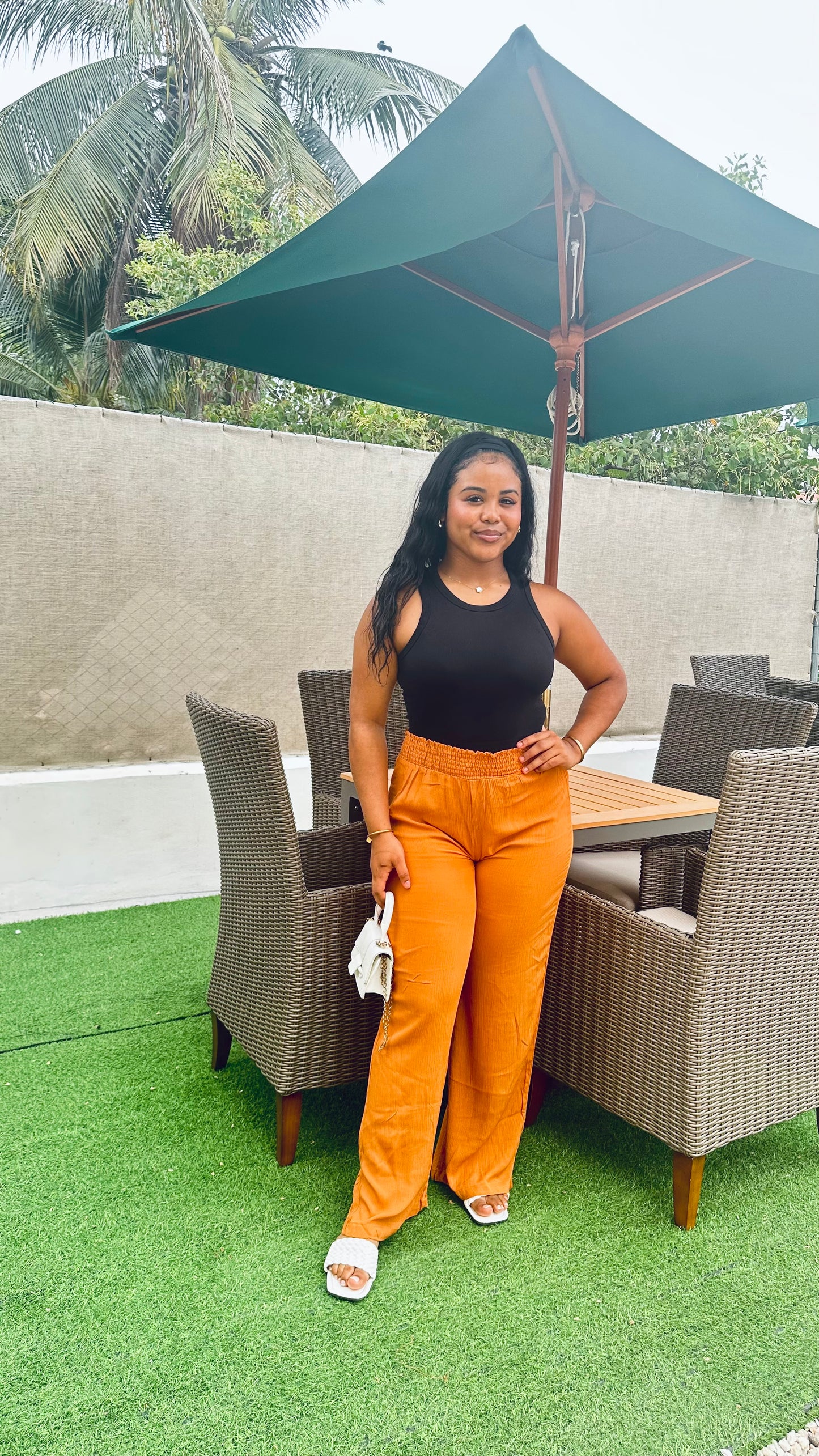SCRUNCHED WAIST PANTS