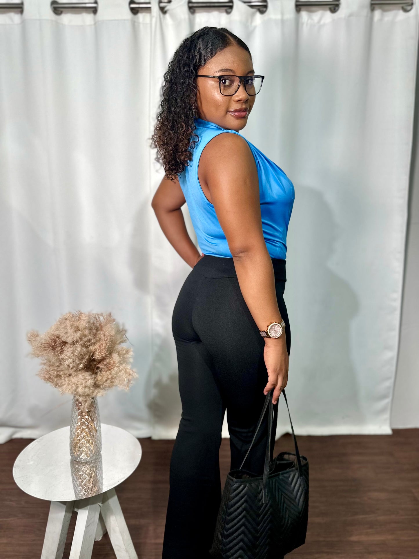 SILKY STRETCHY RUCHED BODY BLOUSE