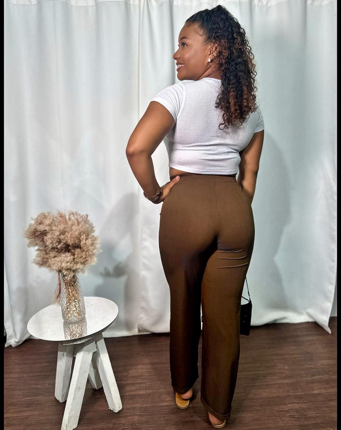 ELASTIC WAIST GAUCHO (WIDE LEG PANTS)