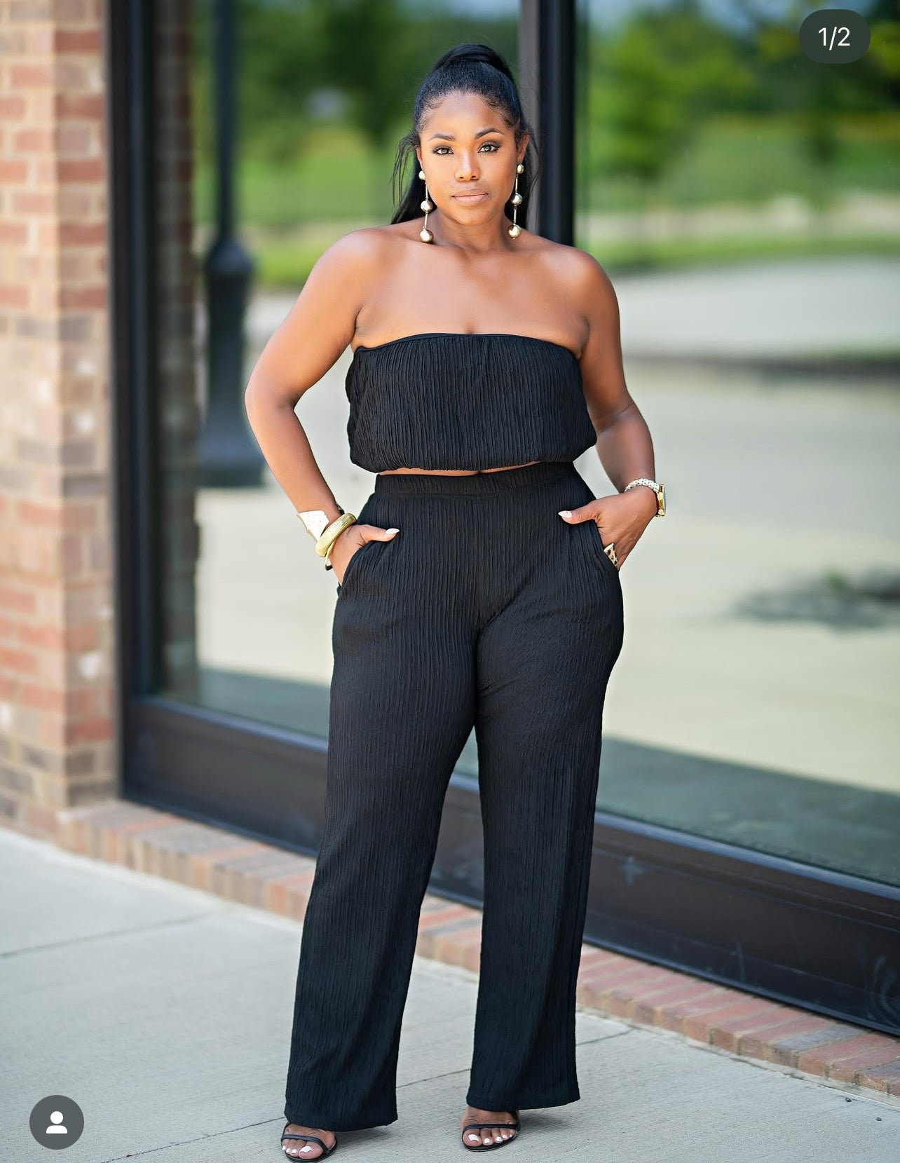 BUBBLE WRINKLED CROP TOP SET
