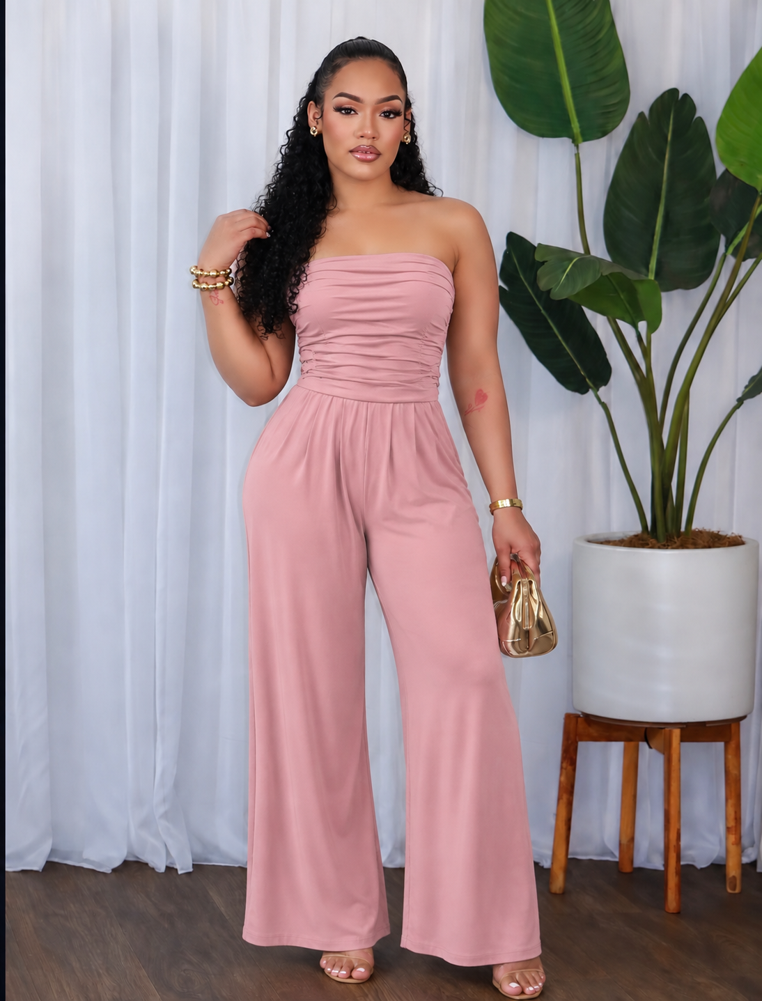 SOFT GLAM FLARE JUMPSUIT