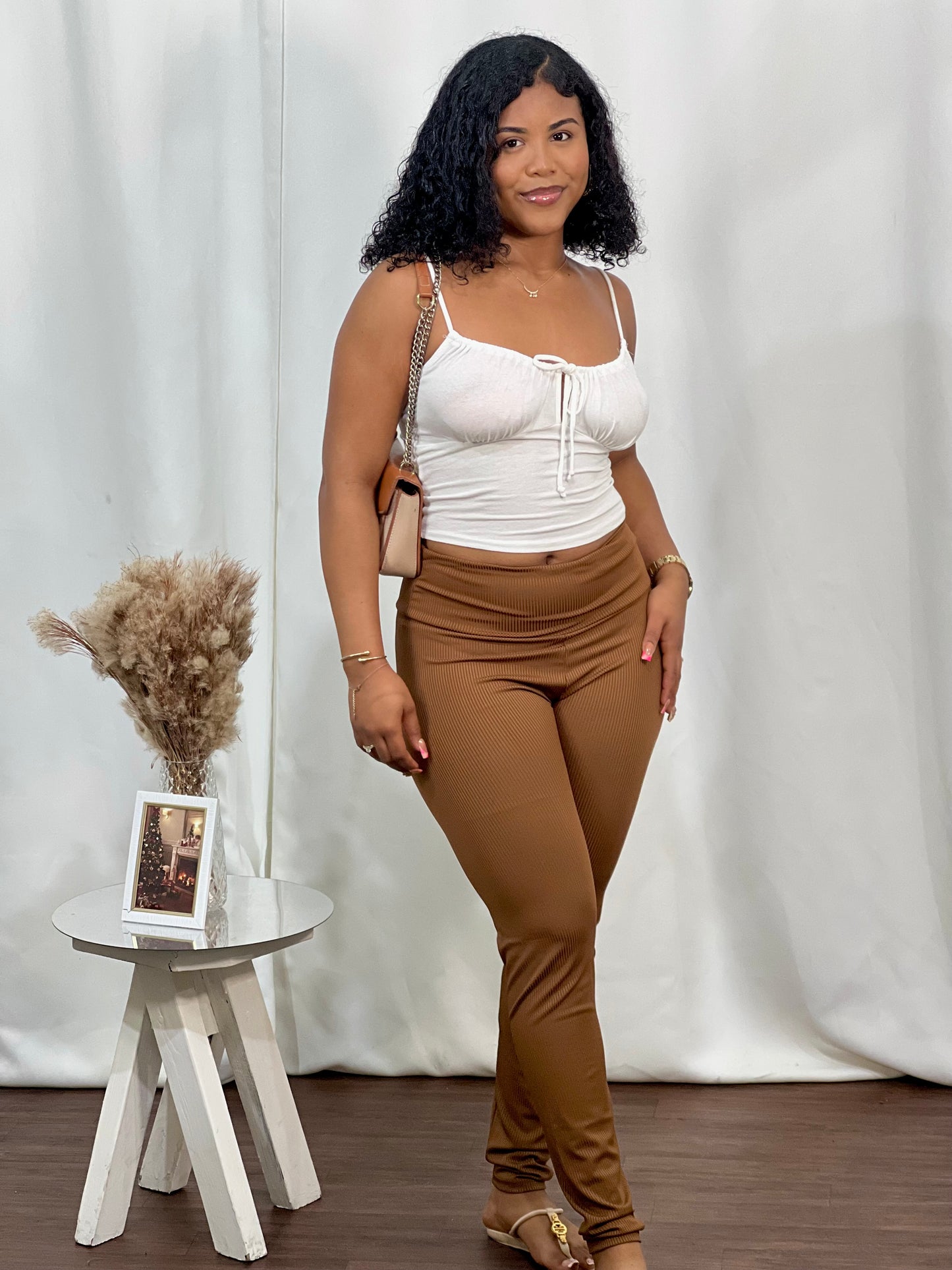 Ribbed high waist leggings