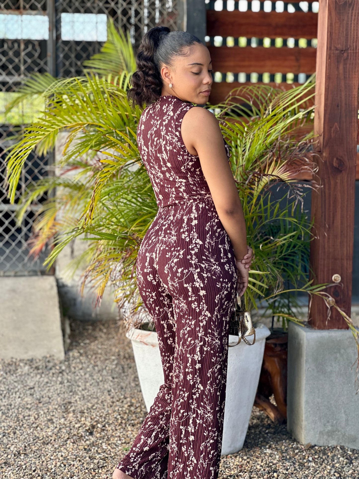 COCOA DAZE CRINKLED PANTS SET