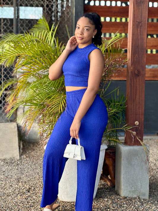 2 PC CRINKLE PANTS SET