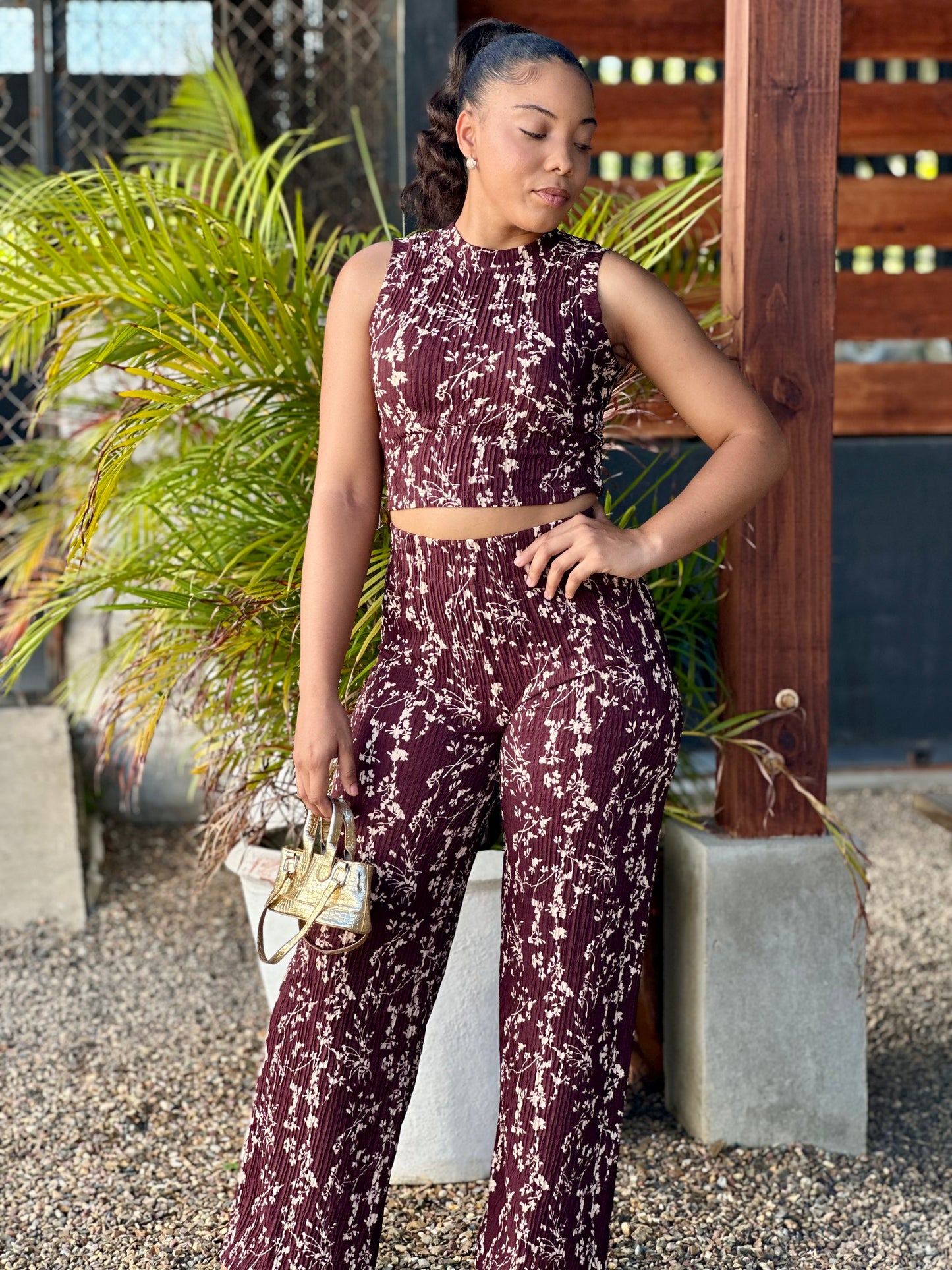 COCOA DAZE CRINKLED PANTS SET