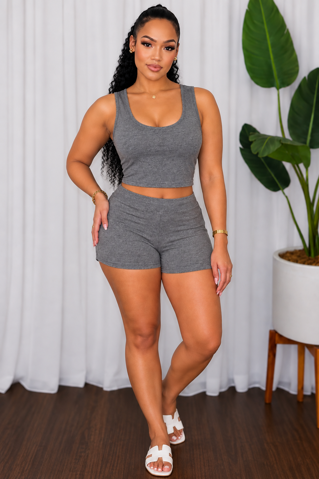 CROP TOP SHORTS SET