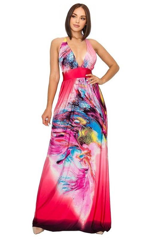 FUCHSIA FANTASY MAXI DRESS