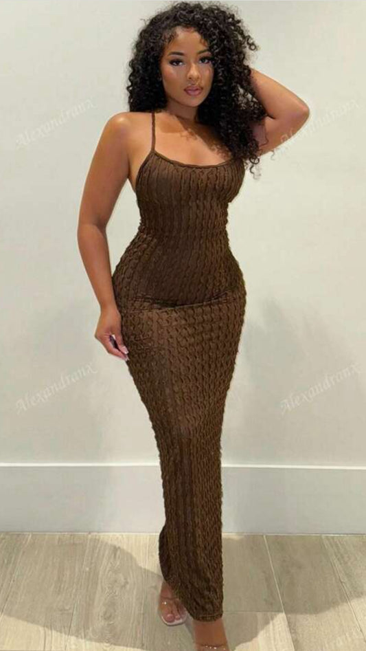 GIRLS NIGHT OUT CROSS FRILL MAXI DRESS