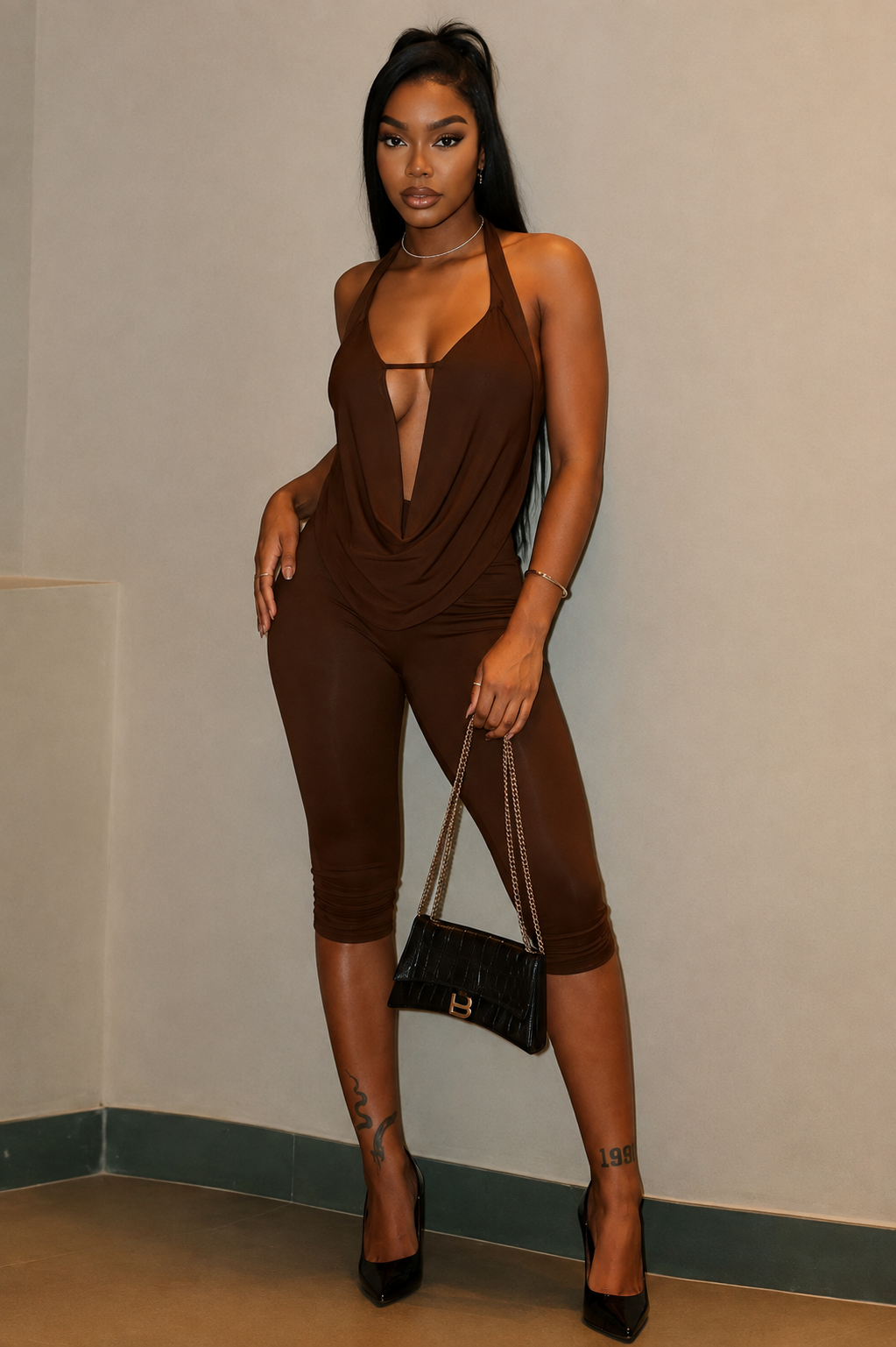 HALTER CAPRI PANTS SET