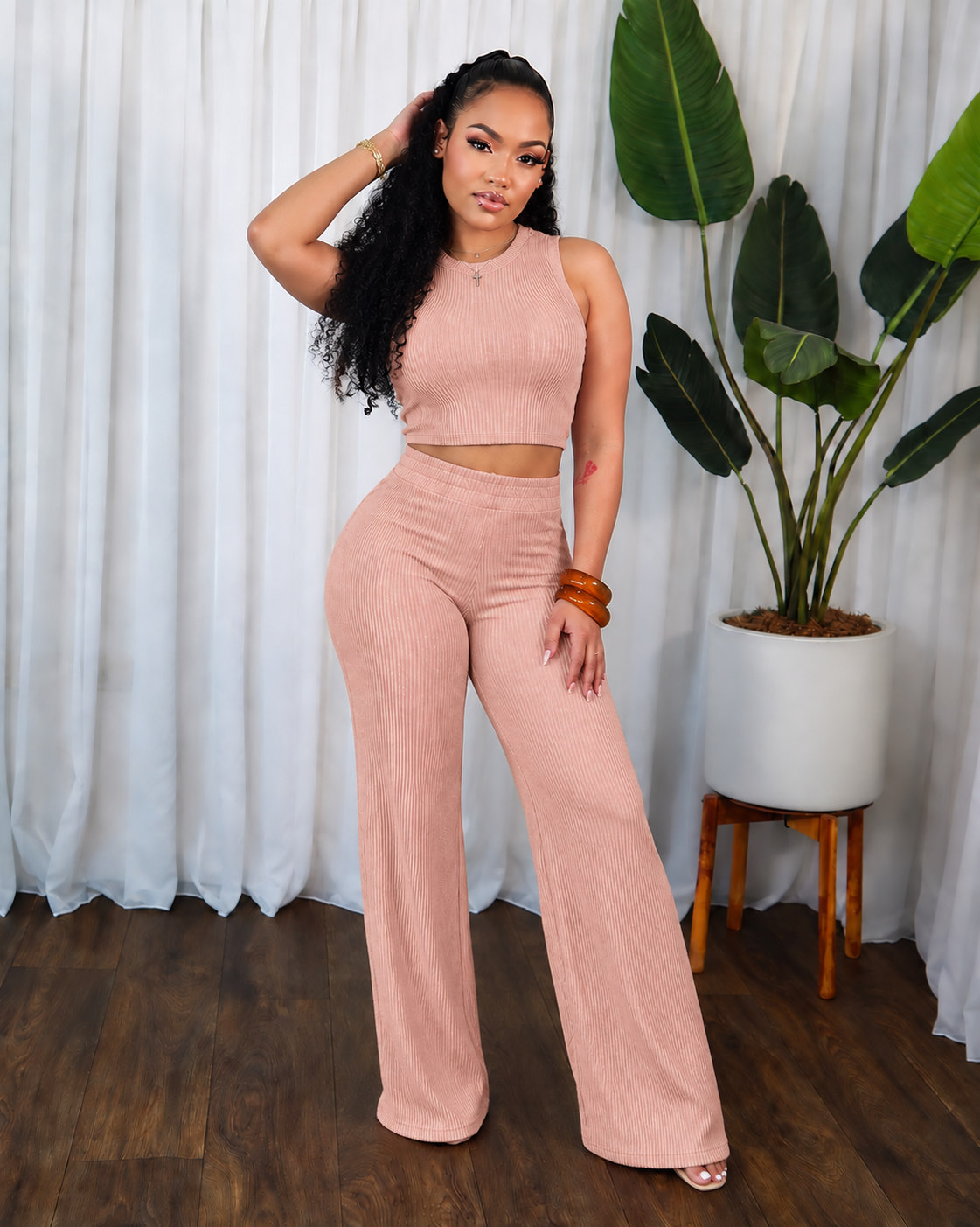 CRINKLED PLISSE LOUNGE SET