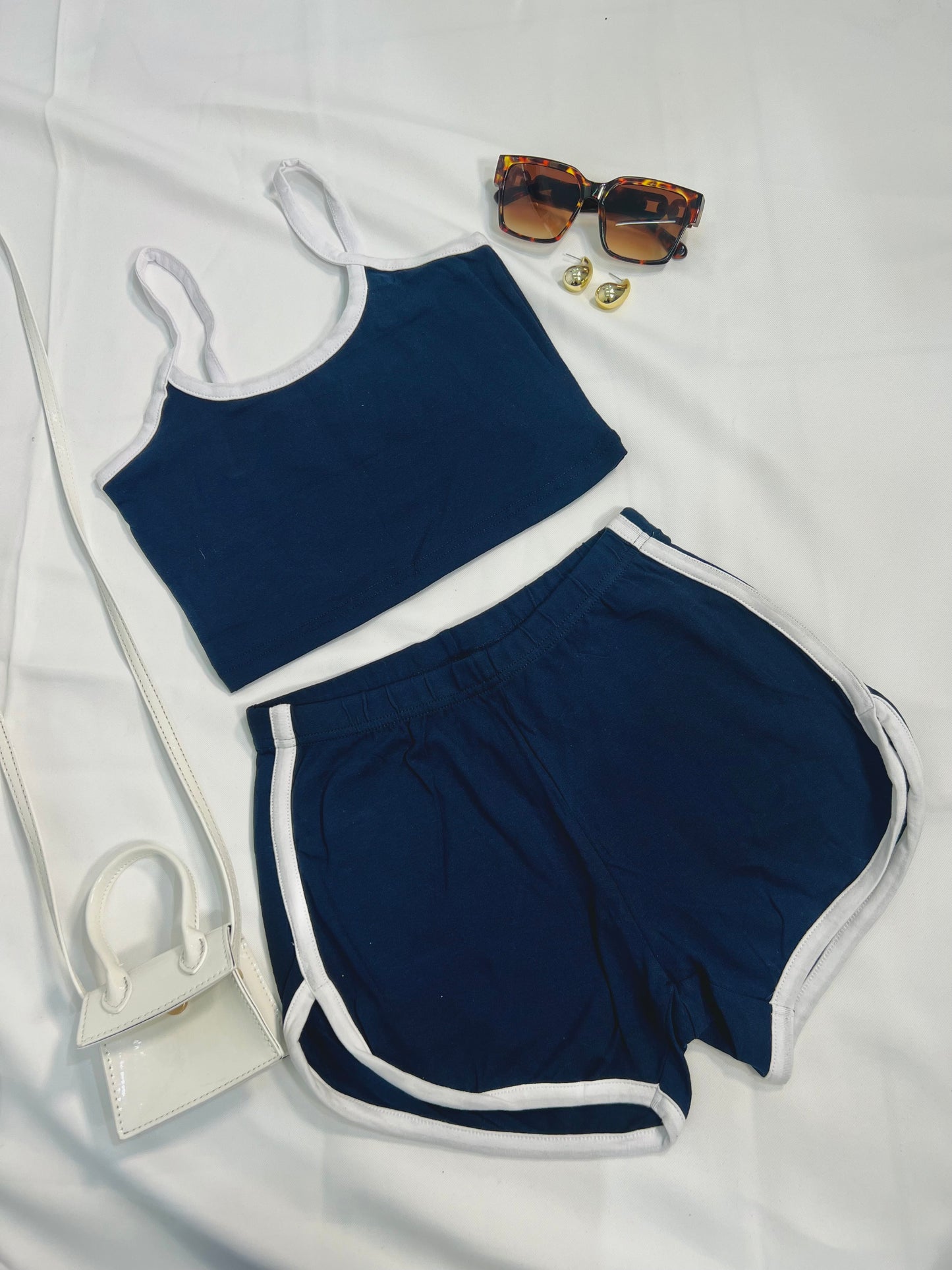 DOLPHIN CAMI CROP TOP SHORT SET