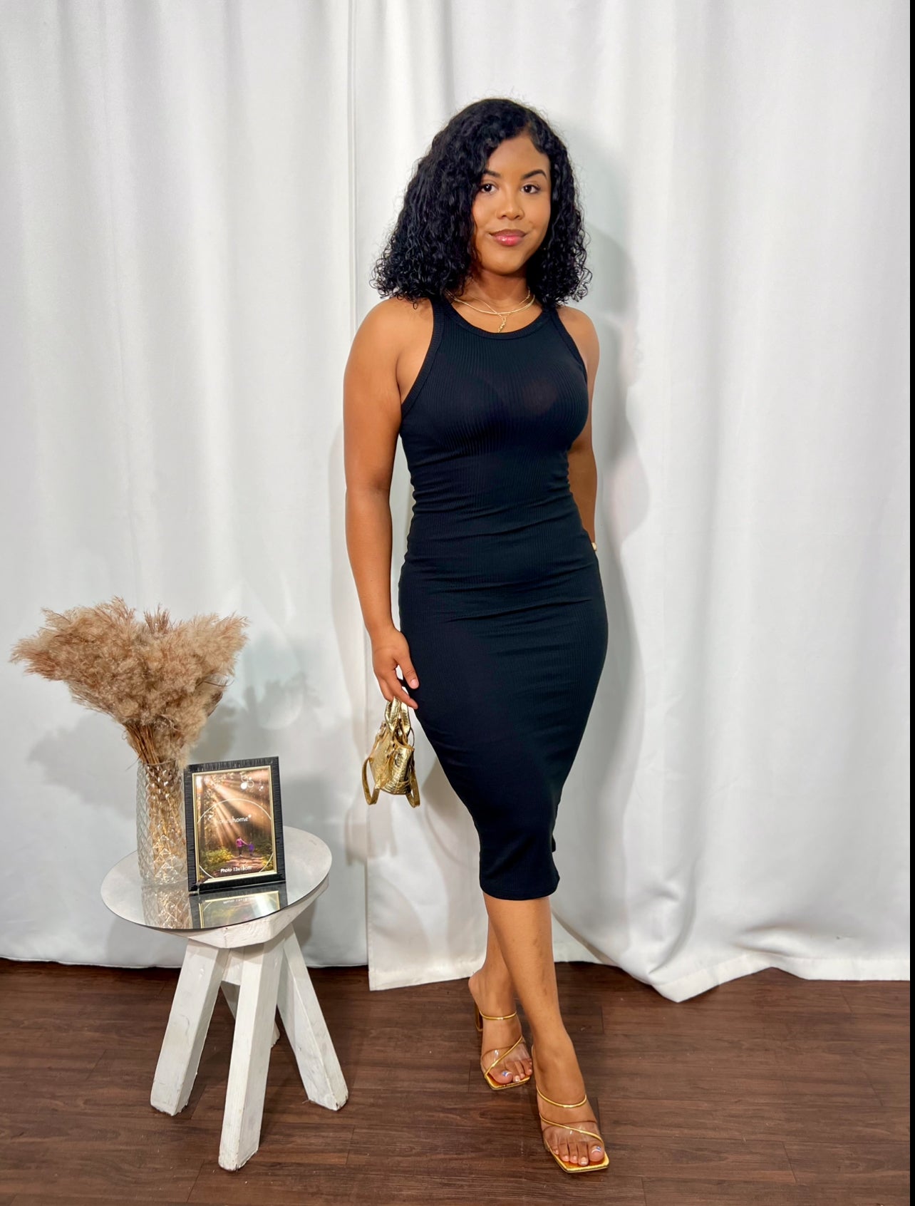 RACERBACK RIBBED MIDI DRESS
