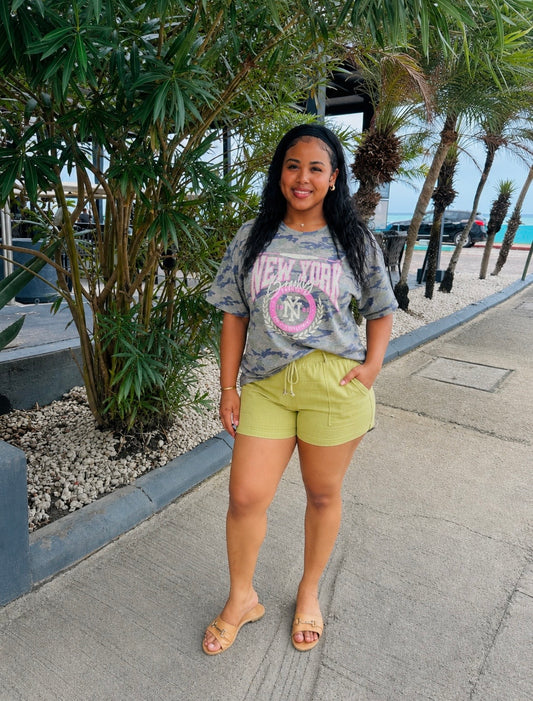NEW YORK"" OVERSIZED CAMO GRAPHIC TEE"