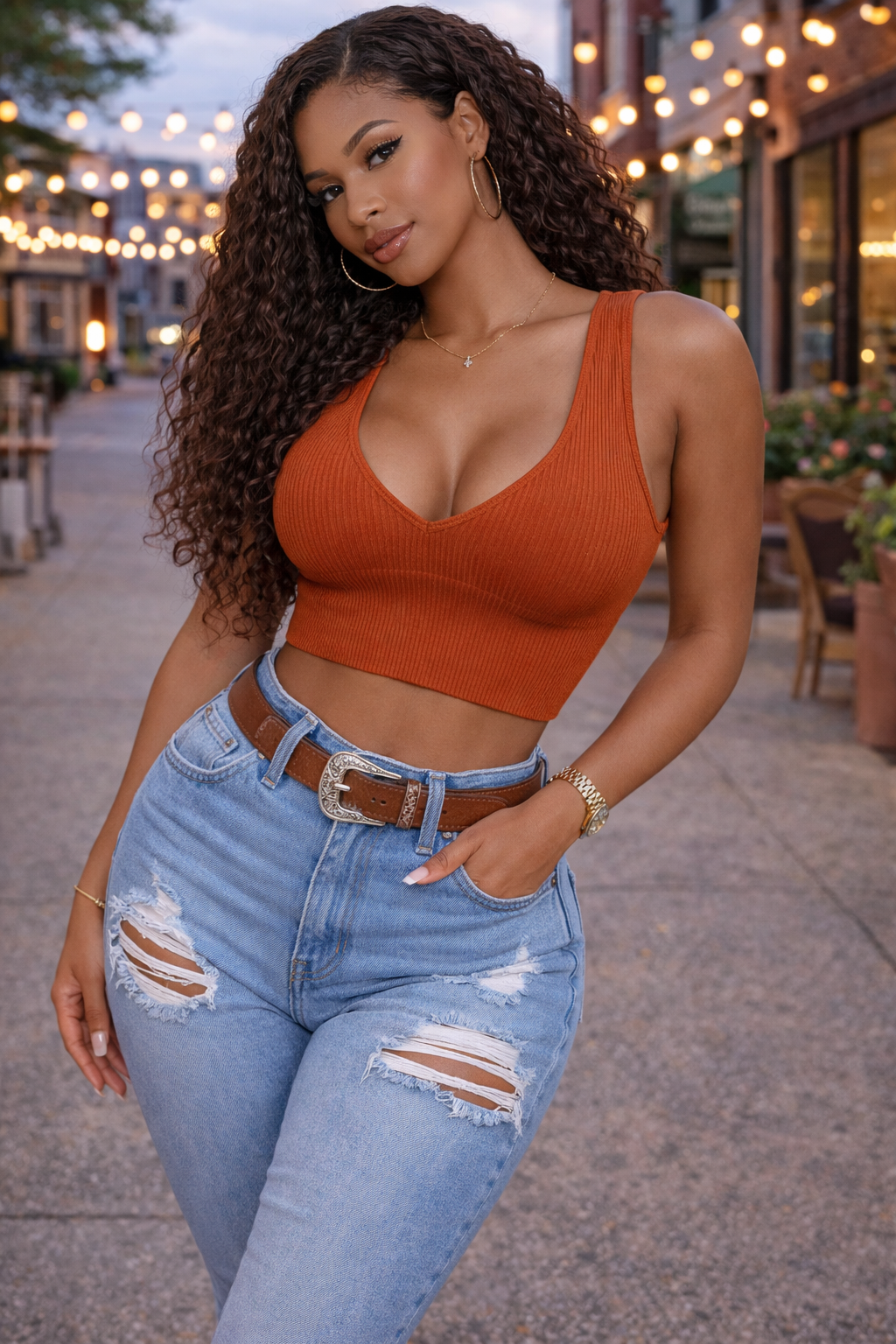 SEAMLESS V NECK CROPTOP