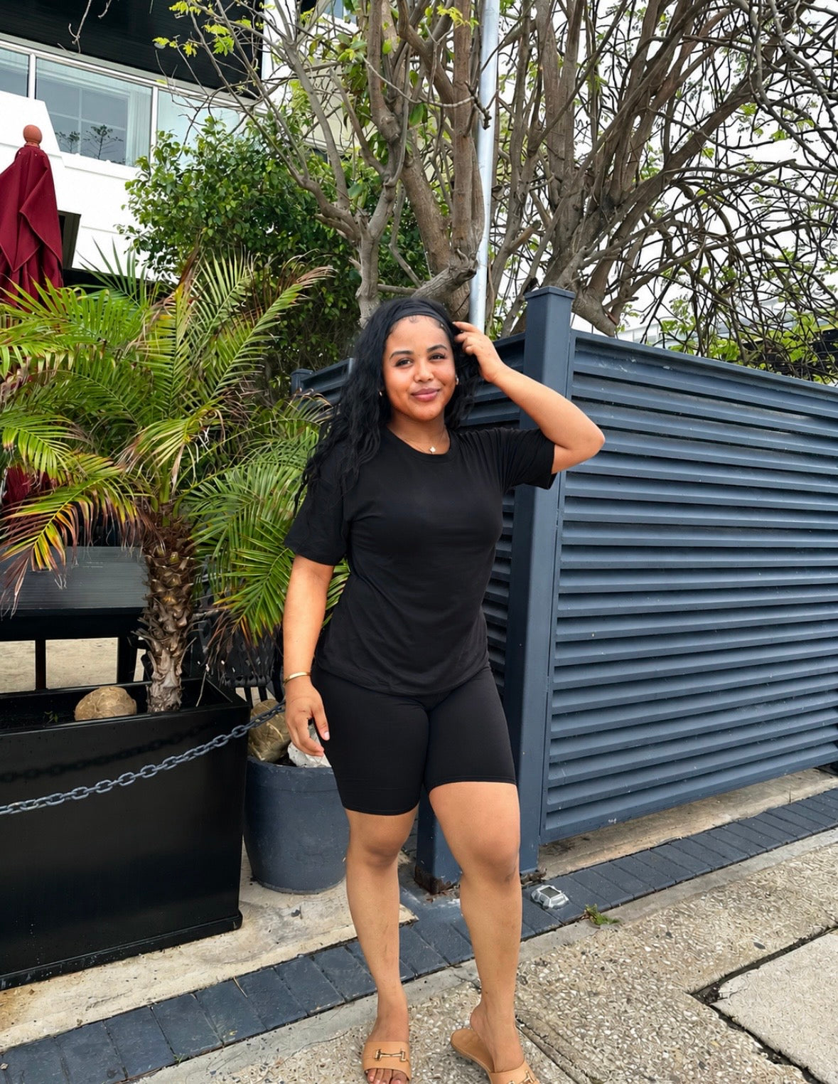 OVERSIZED TEE/BIKER SHORTS SET