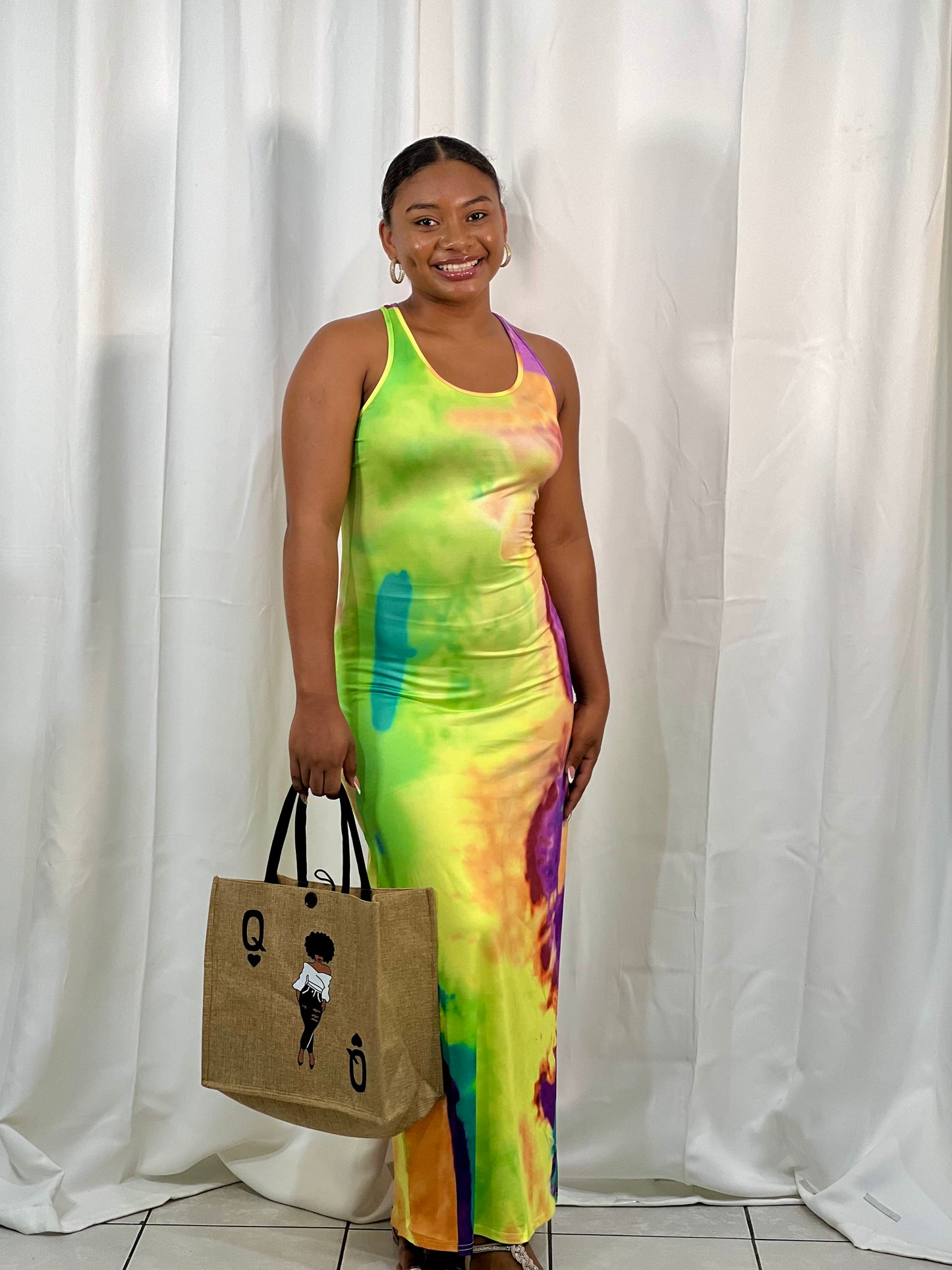 TIE DYE RACER BACK MAXI DRESS