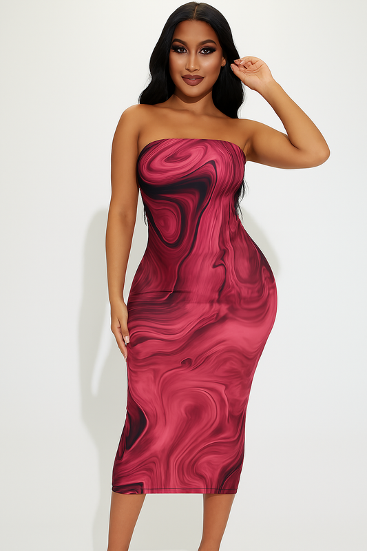 PINK GALAXY MIDI DRESS