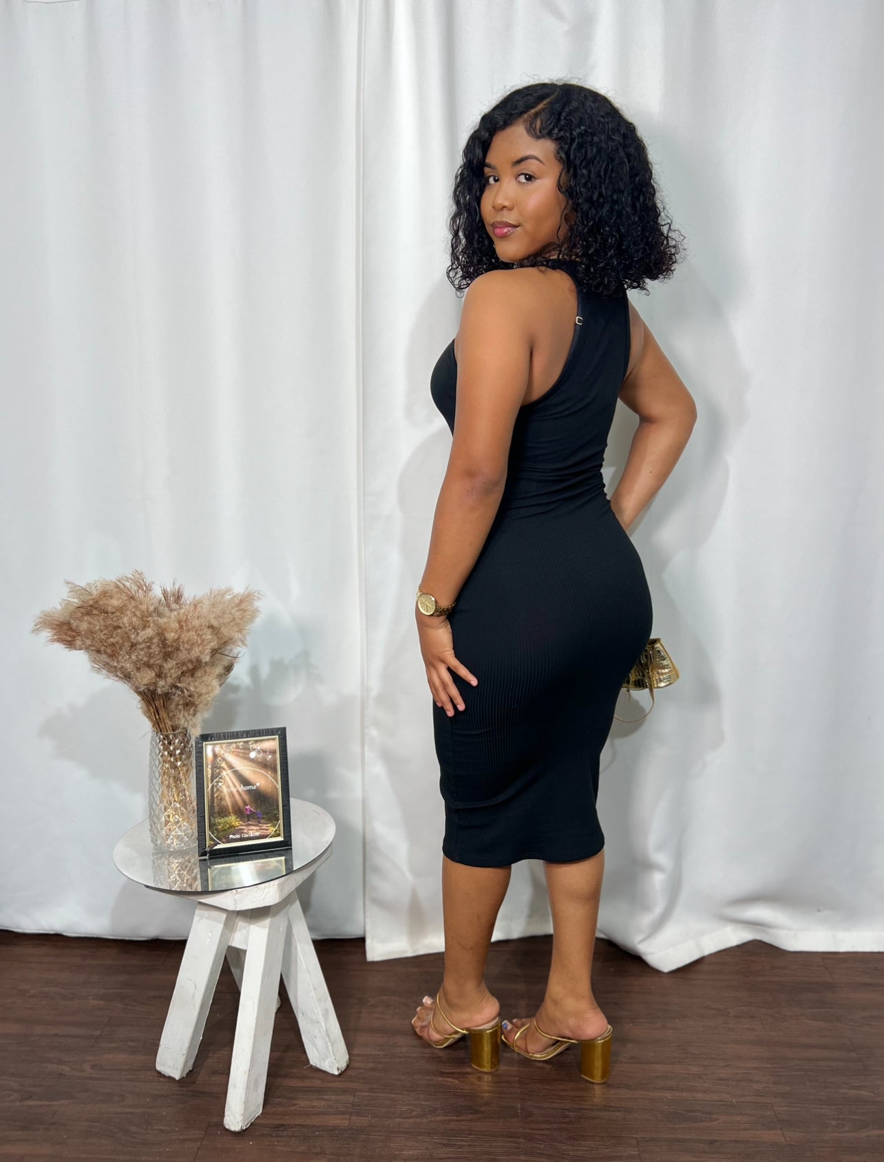 RACERBACK RIBBED MIDI DRESS